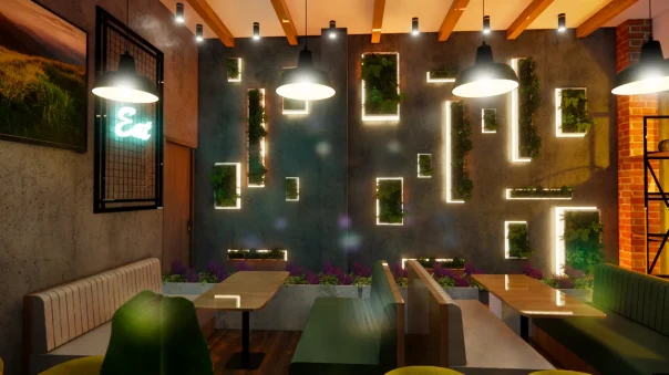 Conception 3D restaurant Sidi yahia